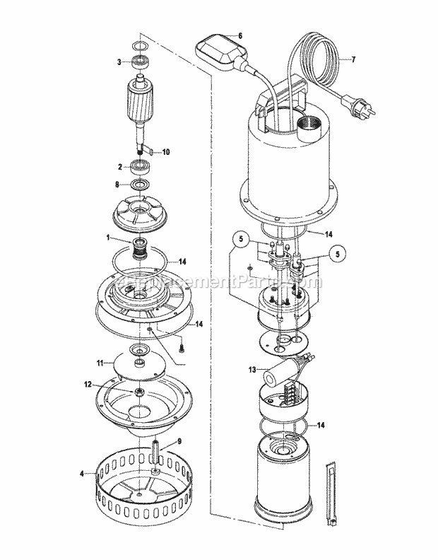 Honda WSP53 (Type AA)(VIN# WS53A-6000001) Water Pump Page A Diagram