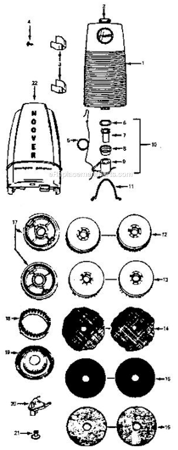Hoover 5450 Scrubber Motor_And_Housing Diagram