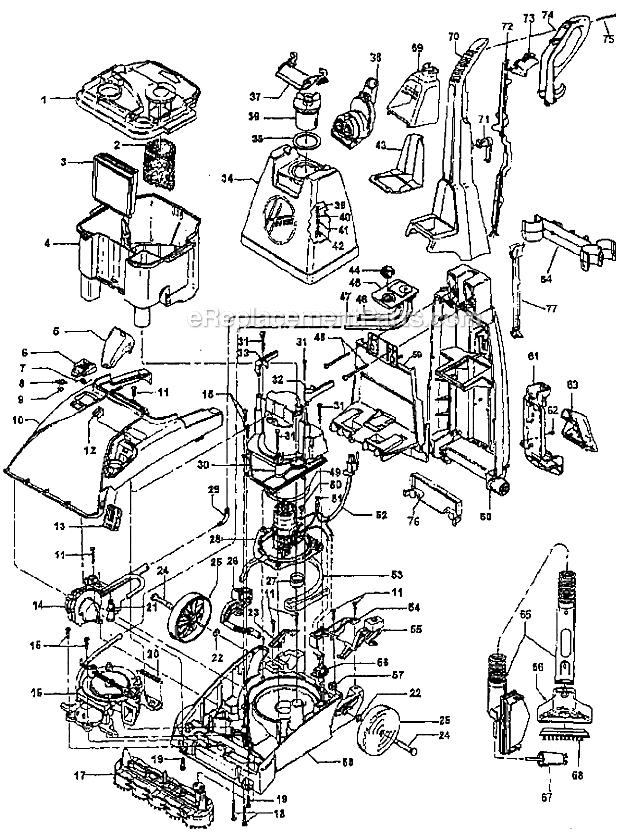 Hoover F5879-900 Upright Extractor Page A Diagram