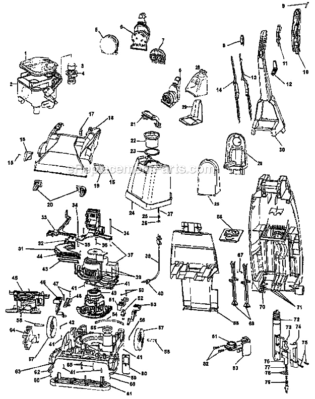 Hoover F6019-900 Upright extractor Page A Diagram
