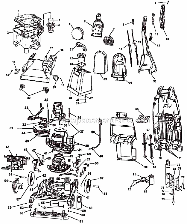 Hoover F6020-920 Upright extractor Page A Diagram