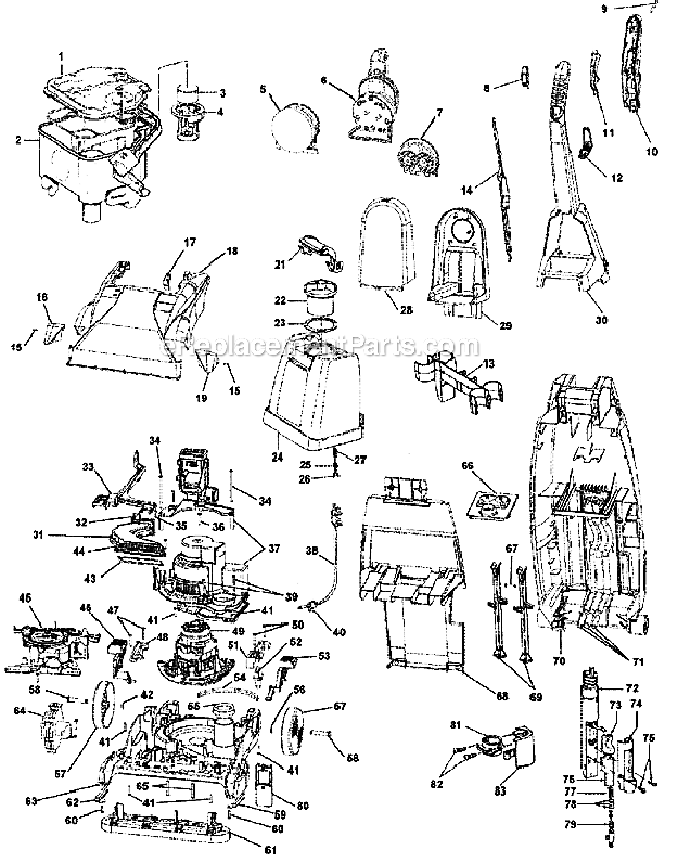 Hoover F6039-900 Upright extractor Page A Diagram