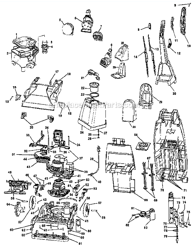 Hoover F6040-900 Upright extractor Page A Diagram