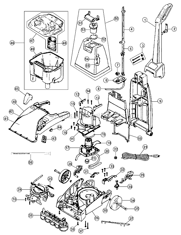 Hoover FH50025 Steam Vac Carpet Cleaner Page A Diagram