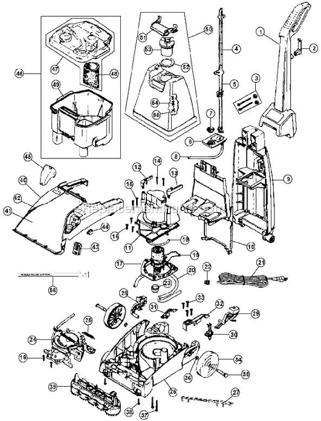 Hoover FH50027 SteamVac Carpet Washer Page A Diagram