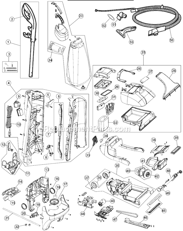 Hoover FH50035 SteamVac Carpet Cleaner Page A Diagram