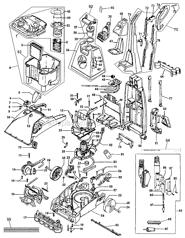 Hoover FH50044 Steam Vac Carpet Cleaner Page A Diagram