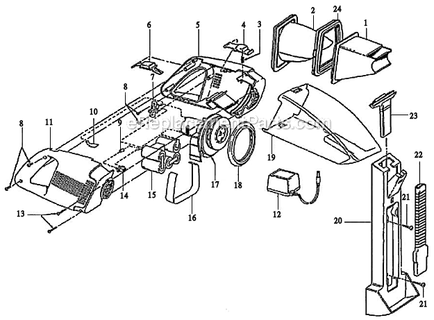 Hoover S1105 Wet/Dry Hand Vac Page A Diagram