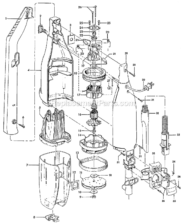 Hoover S2531 Sprint Stick Vac Page A Diagram