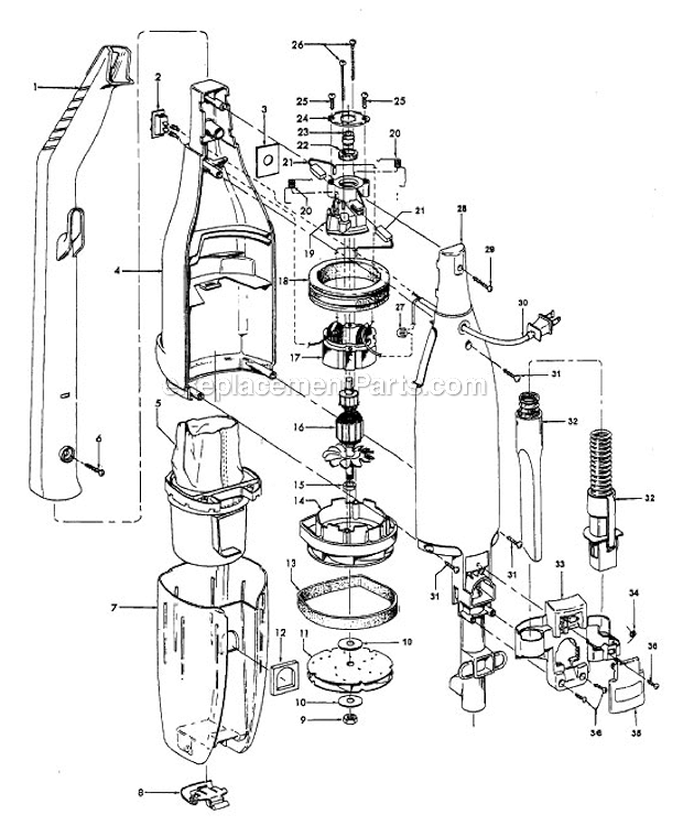 Hoover S2541 Stick Cleancer Page A Diagram
