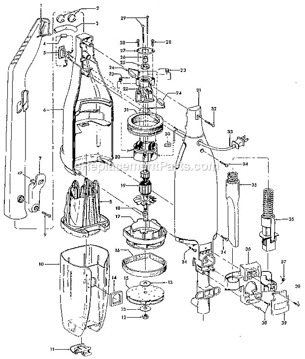 Hoover S2569 Encore Upright Page A Diagram