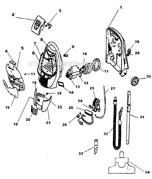 Hoover S3332 Telios Vacuum Page A Diagram