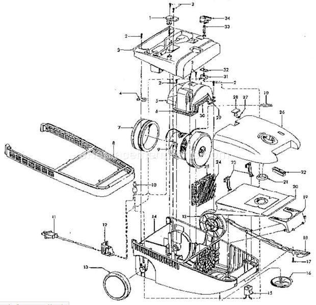 Hoover S3545 Futura Canister Page A Diagram