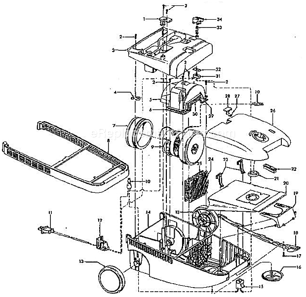 Hoover S3549 Futura Canister Page A Diagram