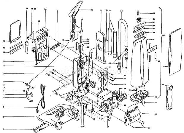 Hoover U3737-930 PowerMax Upright Page A Diagram
