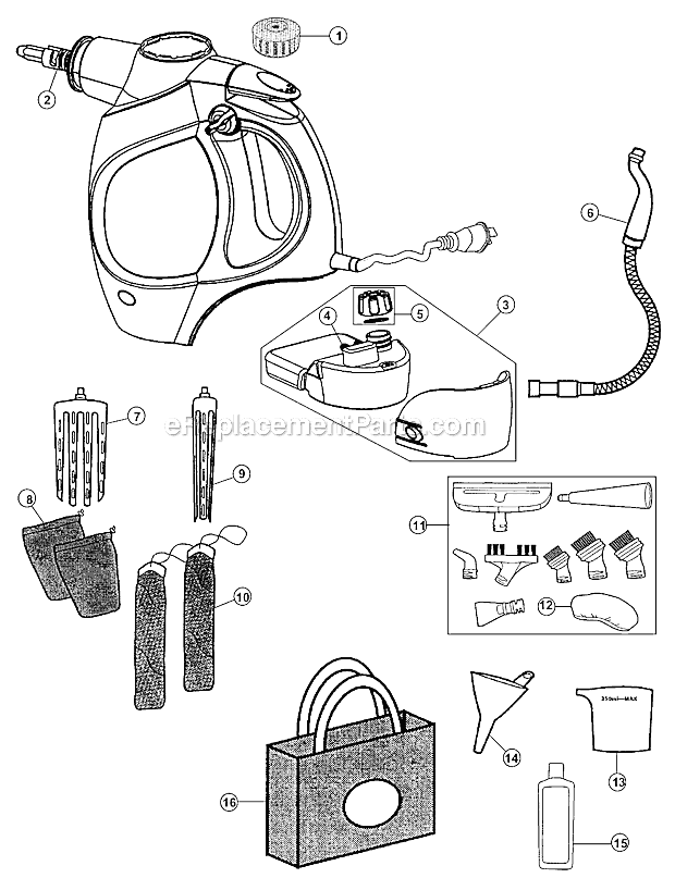 Hoover WH20100 Handheld Steam Cleaner Page A Diagram