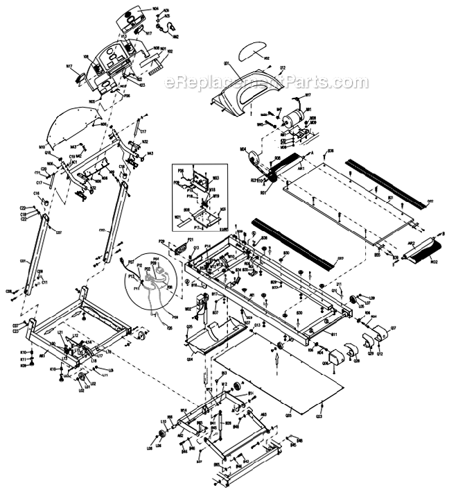 Horizon Fitness 301301 (TM67C)(2003) Treadmill - Folding Page A Diagram
