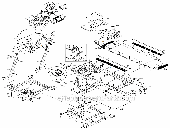 Horizon Fitness 301311 (PTM109)(2003) Treadmill - Folding Page A Diagram