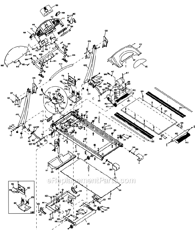 Horizon Fitness Advance200 (TM67)(2003) Treadmill - Folding Page A Diagram