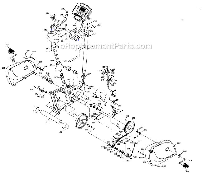 Horizon Fitness BSC2 (CB45)(2003) Bike - Upright Page A Diagram