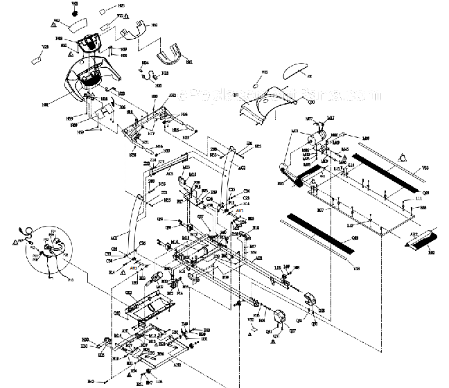 Horizon Fitness DT650 (TM165)(2006) Treadmill - Folding Page A Diagram