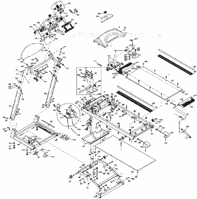 Horizon Fitness ParagonII (TM59)(2002) Treadmill - Folding Page A Diagram