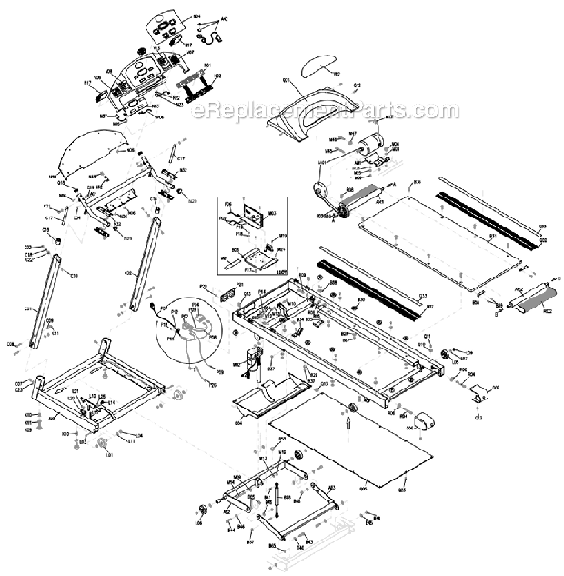 Horizon Fitness QuantumII (TM60)(2002) Treadmill - Folding Page A Diagram