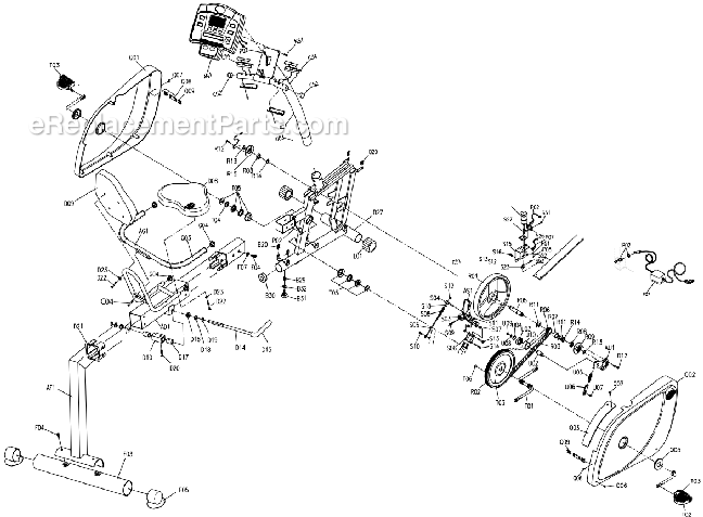 Horizon Fitness RSC3 (RB63)(2003) Bike - Recumbent Page A Diagram