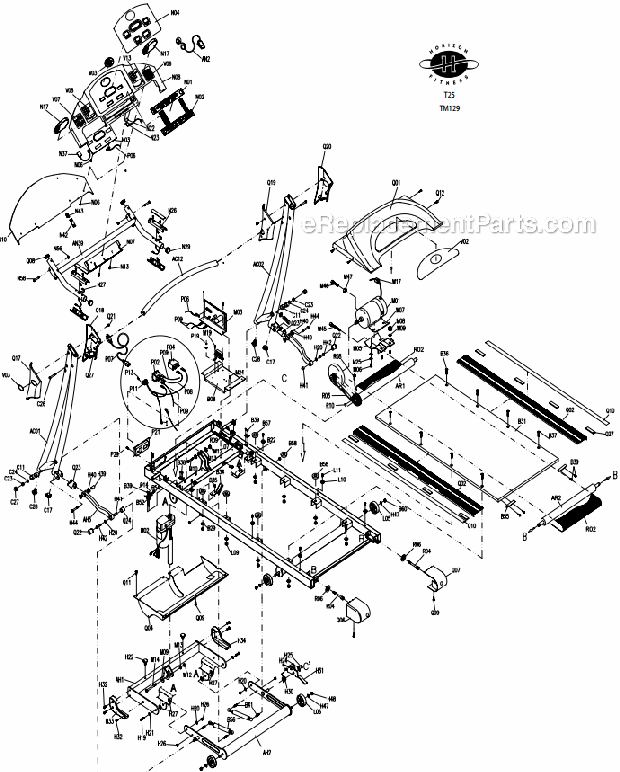 Horizon Fitness T25 (TM129)(2005) Treadmill - Folding Page A Diagram
