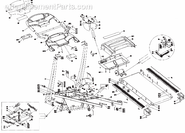 Horizon Fitness T401 (TM603)(2009) Treadmill - Folding Page A Diagram