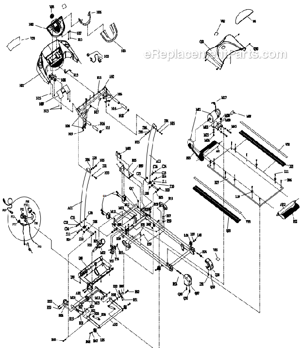 Horizon Fitness T605 (TM120)(2005) Treadmill - Folding Page A Diagram