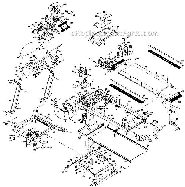 Horizon Fitness TSC4 (TM76B)(2003) Treadmill - Folding Page A Diagram