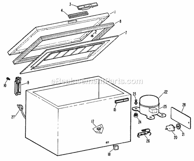 Hotpoint FH16AAB Chest Freezer Section Diagram