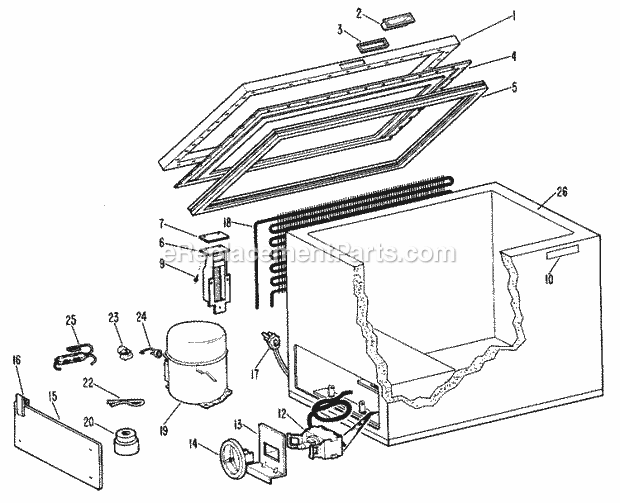 Hotpoint FH8CAC Chest Freezer Section Diagram