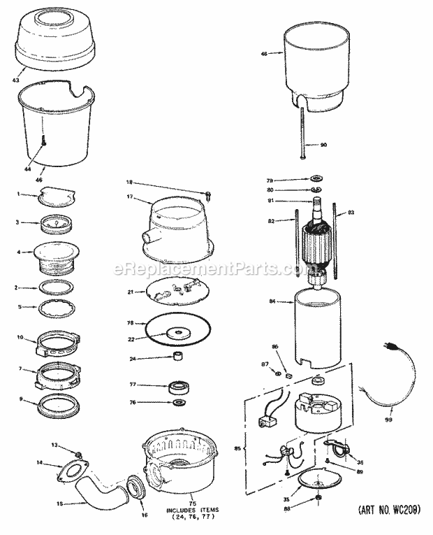 Hotpoint GFC197-01 Disposer Section Diagram