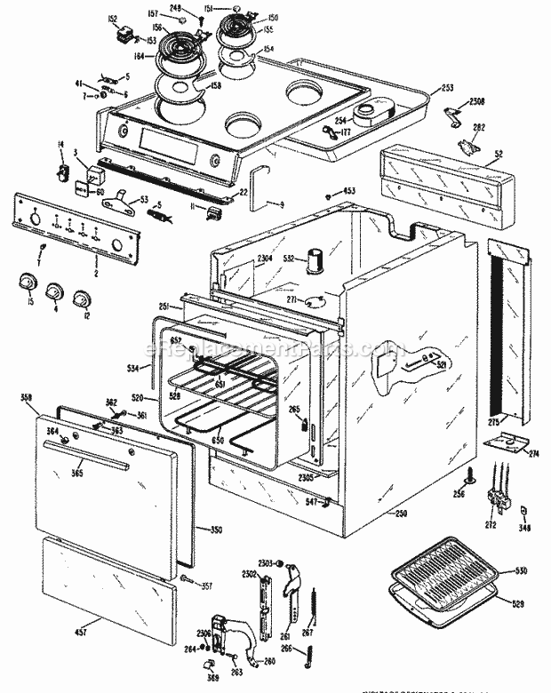 Hotpoint RA511*J5 Electric Ranges, Electric* Section Diagram