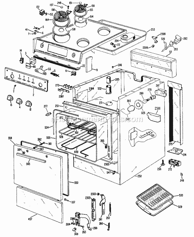 Hotpoint RA513*J1 Electric Ranges, Electric* Section Diagram