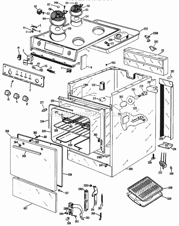 Hotpoint RA513*J4 Electric Ranges, Electric* Section Diagram