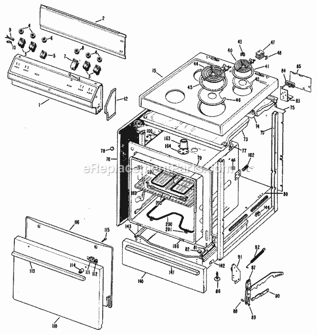 Hotpoint RB524*A1 Freestanding, Electric Electric Range Section Diagram
