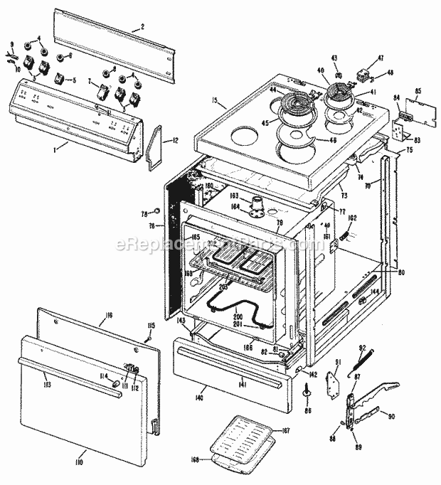 Hotpoint RB525*A1 Freestanding, Electric Electric Range Section Diagram