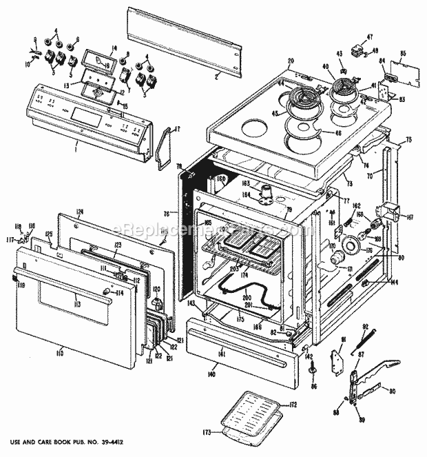 Hotpoint RB628*A1 Freestanding, Electric Electric Range Section Diagram