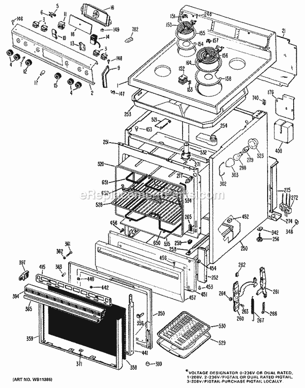 Hotpoint RB632G*N1 Freestanding, Electric Ranges, Electric Section Diagram