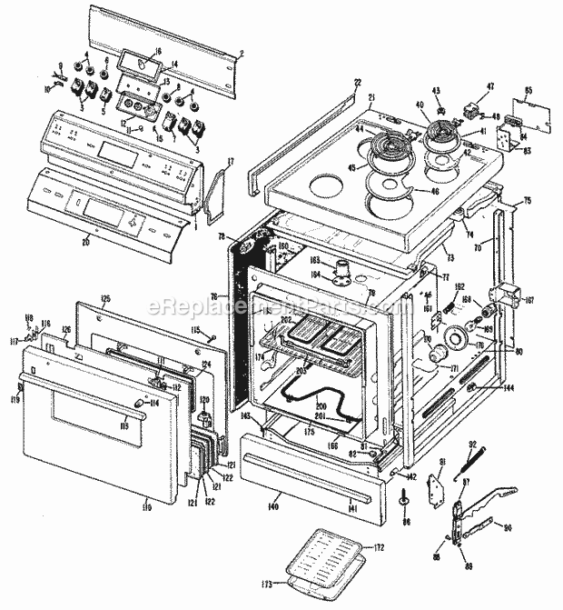 Hotpoint RB636*A1 Freestanding, Electric Electric Range Section Diagram