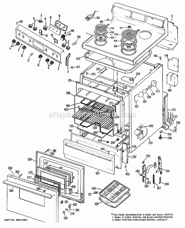 Hotpoint RB636*N1 Freestanding, Electric Ranges, Electric Section Diagram