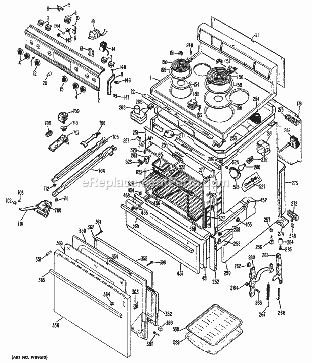 Hotpoint RB731*04 Electric Electric Range Section Diagram