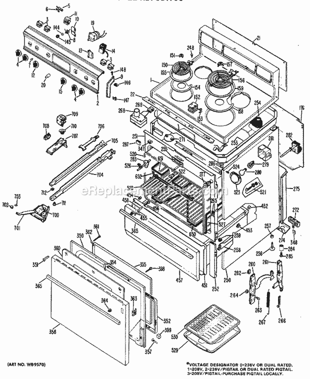 Hotpoint RB731*05 Electric Electric Range Section Diagram
