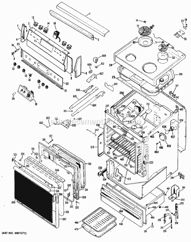 Hotpoint RB735G*A1 Electric Electric Range Section Diagram