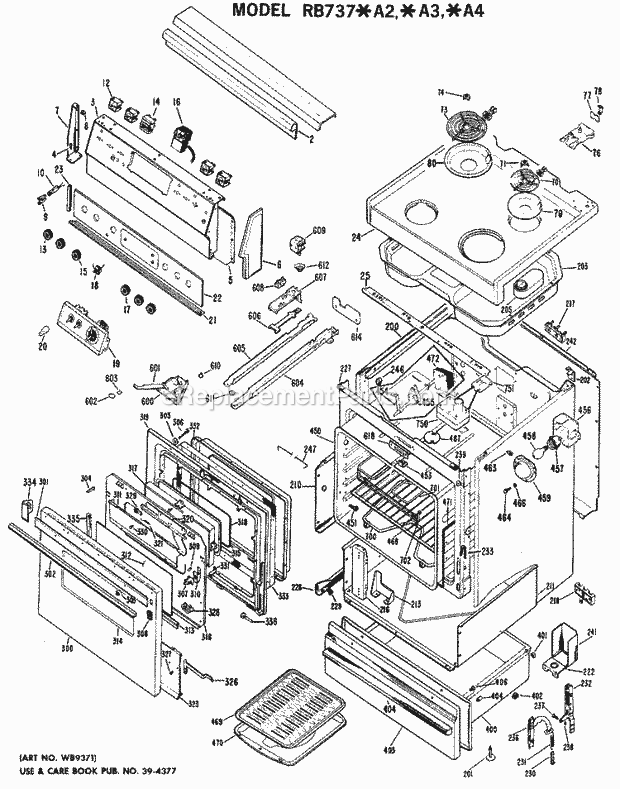 Hotpoint RB737*A2 Electric Electric Range Section Diagram