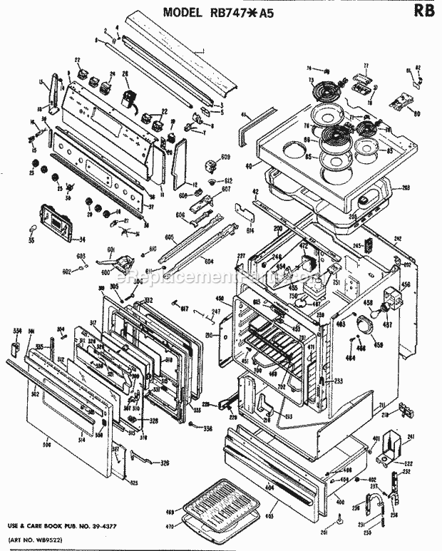 Hotpoint RB747*A5 Electric Electric Range Section Diagram