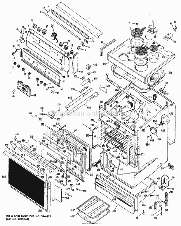 Hotpoint RB747G*A2 Electric Electric Range Section Diagram